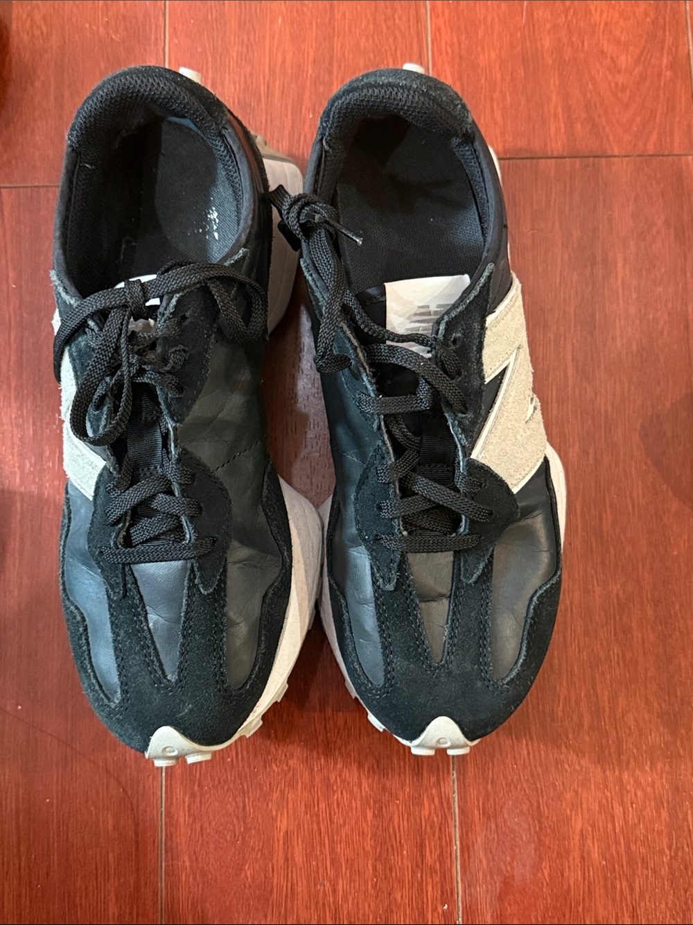 New Balance Black and White Trail-Style Sneakers